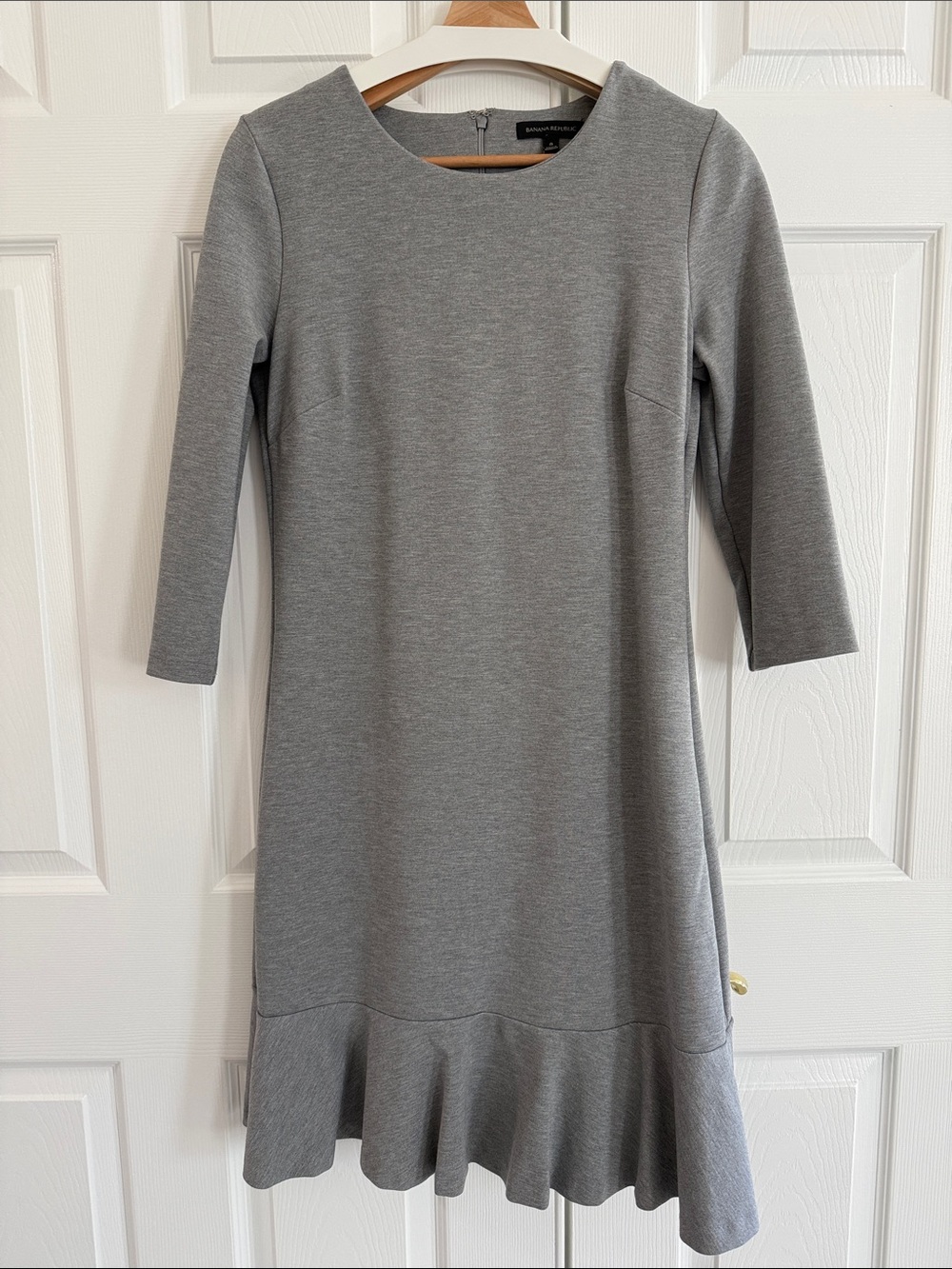 Banana Republic Gray Dress with ruffle Hem